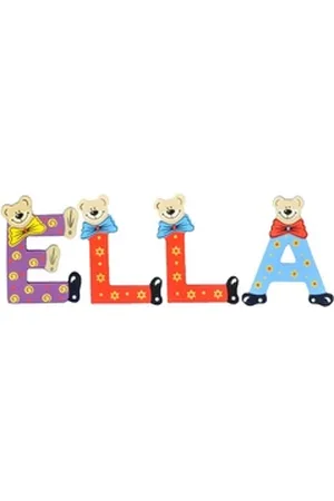 Playshoes Deko-Buchstaben (Set, 4 St), Kinder Holz-Buchstaben Namen-Set "ELLA" in bunten Farben bunt