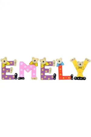 Playshoes Deko-Buchstaben (Set, 5 St), Kinder Holz-Buchstaben Namen-Set "EMELY" in bunten Farben bunt