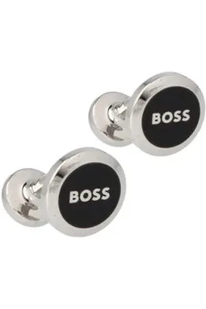 HUGO BOSS Manschettenknöpfe, Messing schwarz