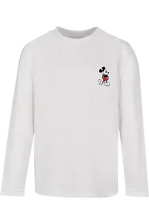 Absolute Cult Longsleeve Herren Kids Mickey Mouse - Kickin Retro Longsleeve (1-tlg) weiß 110/116