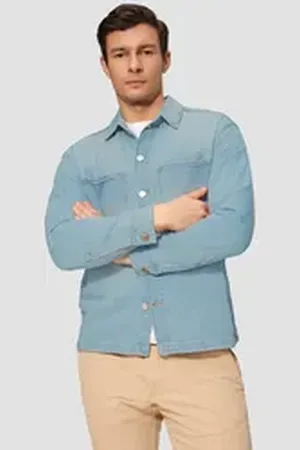 QS by s.Oliver Langarmhemd Lässiges Overshirt aus Denim blau XL