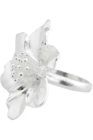 Next Fingerring Auffälliger Ring mit Blume (1-tlg) silberfarben L (GB R1⁄2 / DE: 59,4)