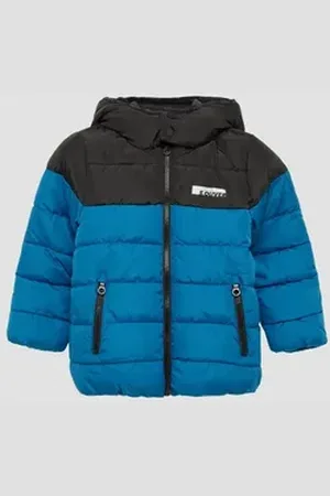 QS by s.Oliver Outdoorjacke Wattierte Jacke mit Fleecefutter Kontrast-Details blau 92