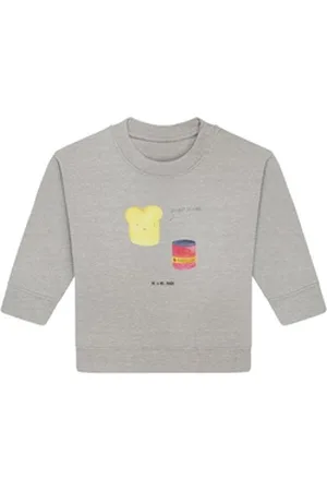 Mr. & Mrs. Panda Longpullover Toast Marmelade 6. - 12. Monat - Heather Grey - Geschenk, Baby Sweats (1-tlg) grau 6. - 12. Monat