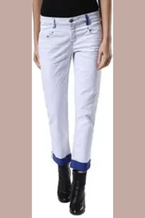 Diesel Straight-Jeans Belthy-Ankle 0682N Damen Jeans Hose Slim Straight weiß W26