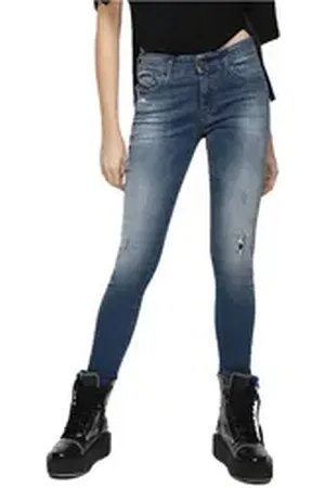 Diesel Straight-Jeans Slandy 084MU Damen Jeans Slim Straight blau W23