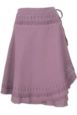 GURU-SHOP Minirock Natürlicher Goa Sommerrock, bedruckter Ethno.. alternative Bekleidung rosa