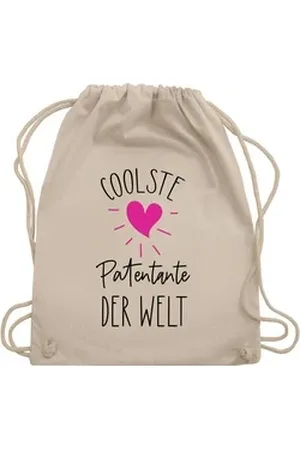 Shirtracer Turnbeutel Coolste Patentante der Welt mit Herz, Patentante Geschenk weiß