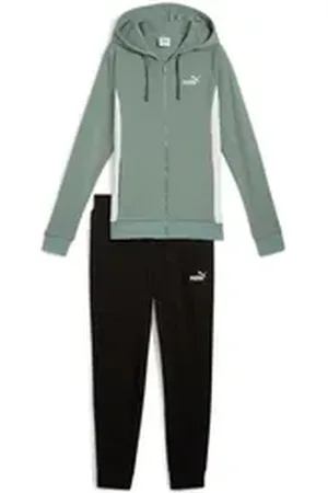 PUMA Trainingsanzug HOODED SWEAT SUIT TR CL (2-tlg) grün M