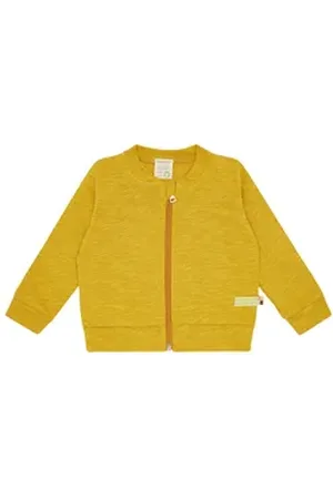loud + proud Collegejacke aus strukturiertem Slub Jersey Biobaumwolle GOTS gelb 110/116
