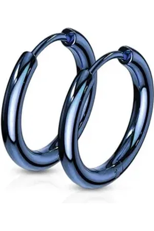 Bungsa Creolen-Set Creolen klassisch blau aus Edelstahl Unisex (1 Paar (2 Stück), 2-tlg), Ohrschmuck Ohrringe blau