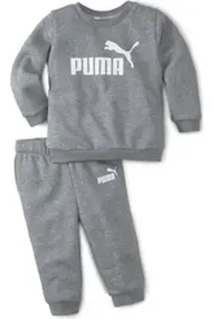 PUMA Trainingsanzug MINICATS ESS CREW JOGGER FL (Set, 2-tlg) grau 80