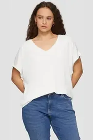 QS by s.Oliver Kurzarmshirt Longshirt aus Modalmix 48