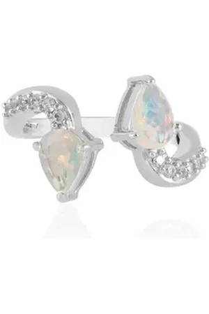 Cavill Silberring Schicker äthiopischer Welo Opal & Zirkon Silber Ring, 0,968ct (1-tlg) beige|silberfarben 57