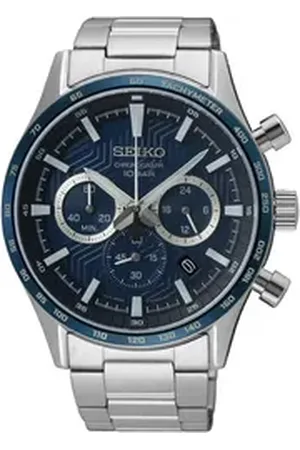 Seiko Chronograph SSB445P1, Armbanduhr, Quarzuhr, Herrenuhr, Stoppfunktion, Datum silberfarben