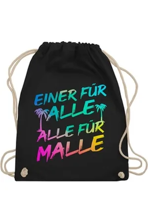 Shirtracer Turnbeutel Einer für alle Alle für Malle I Mallorca Party I Malle für alle, Sommerurlaub Tasche schwarz