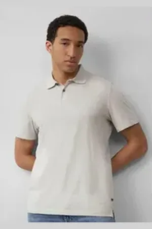 QS by s.Oliver Kurzarmshirt Jersey-Poloshirt aus Leinenmix L