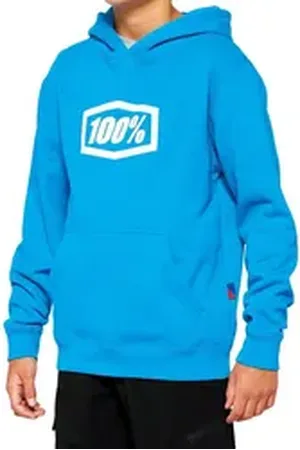100% Hoodie Icon Youth Pullover Hoody - sky blue blau L