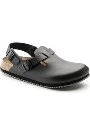 Birkenstock Clog Tokio Super Grip, Naturleder, schwarz Pantolette