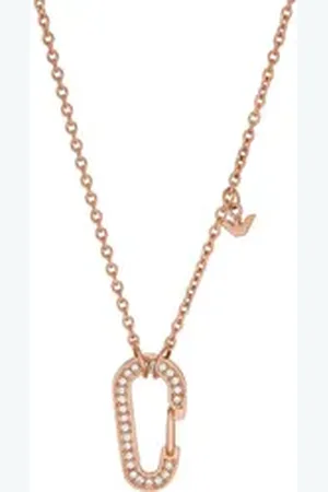 Emporio Armani Collier Damen-Kette Edelstahl Glasstein goldfarben