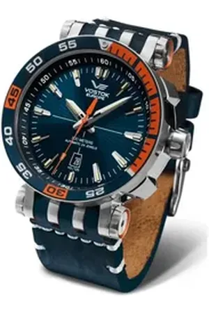 Vostok Automatikuhr NH35A-575A279, Energia Rocket Edelstahl, Herrenuhr, Armbänder aus Leder und Silikon
