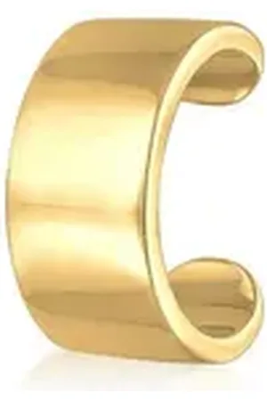 Kuzzoi Ohrklemme Herren Single Earcuff Basic Glanz 925 Silber goldfarben