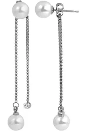 Akzent Ohrring-Set Morana Perlenohrstecker, Edelstahl, hängend (Paar), Damen Ohrring silberfarben