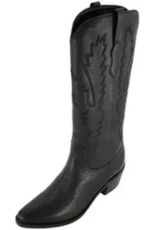 Ulla Popken Leder-Cowboystiefel XXL-Schaft Westernstiefel Stiefel schwarz 41 EU