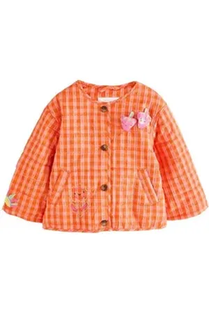 Next Kurzjacke Jacke mit Vichykaro-Motiv (1-St) orange 80-86 (12-18 Mon.)