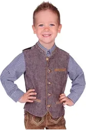 Mark Maddox Trachtenjacke Kinderweste - OLIVER KID - kiesel 158