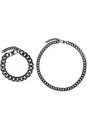 Heideman Collier Set Tommy schwarz farben (inkl. Geschenkverpackung), Geschenkset für Männer mit Kette und Amrband schwarz