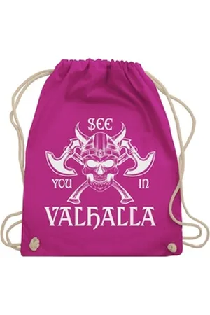 Shirtracer Turnbeutel See you in Valhalla, Wikinger & Walhalla Herren rosa