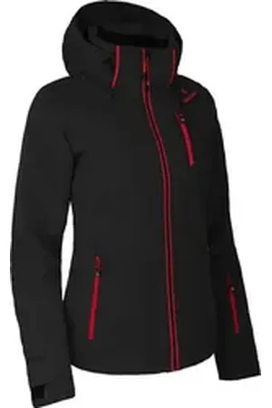 Bergson Skijacke NICE Damen Skijacke, wattiert, 20000 mm Wassersäule, Kurzgrößen, schwarz/r rot|schwarz kurz | 22