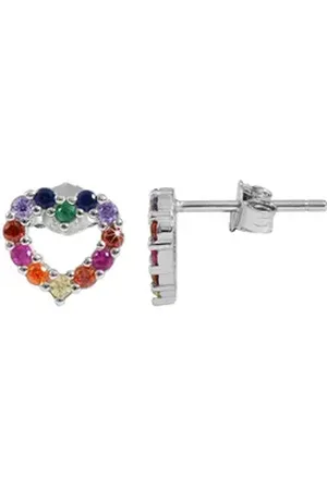 Akzent Ohrring-Set Hannelore "Hannelore" 925/- Echt Silber Ohrstecker, Herz mit (Paar), Damen Ohrring silberfarben