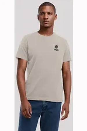 F4NT4STIC T-Shirt Smiley Icon Split Wordmark dark Bestickt Premium Qualität beige M