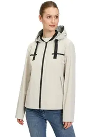 AMBER & JUNE Sommerjacke Sommerjacke mit Kapuze beige|grau 34
