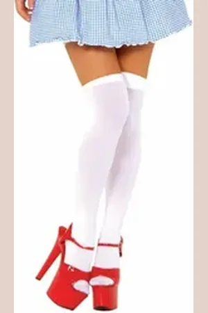 Leg Avenue Overknees Weiße Strümpfe Klassische, weiße Overknee-Strümpfe weiß M-L