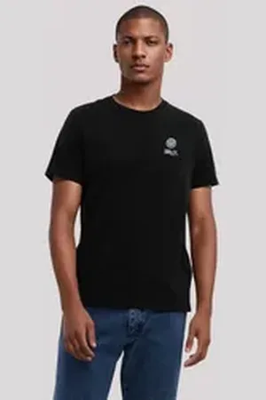 F4NT4STIC T-Shirt Smiley Icon Split Wordmark light Bestickt Premium Qualität schwarz XS
