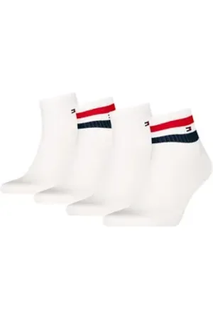 Tommy Hilfiger Socken TH MEN QUARTER 4P SPORT ECOM (4-Paar) mit kontrastierendem Farbakzent weiß 39-42
