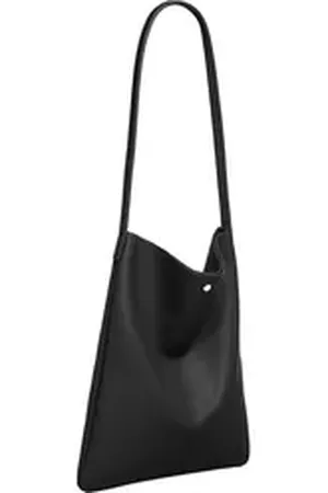 CASPAR Schultertasche Mittelgroßer Leder Shopper Damen Tasche - CLASSIC LINE - Modell No.822, Casual, leicht & unempfindlich - 100% Echtleder - Handmade in Italy schwarz