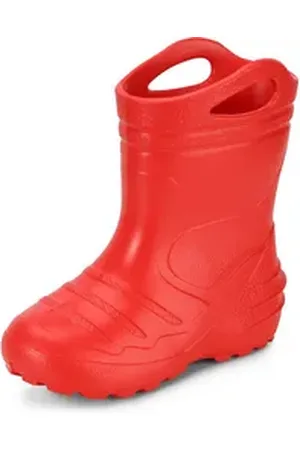 Ladeheid Federleichte Regenschuhe Kinder mit Griffen KL051 Gummistiefel mit herausnehmbare Einlegesohle rot 26 EU
