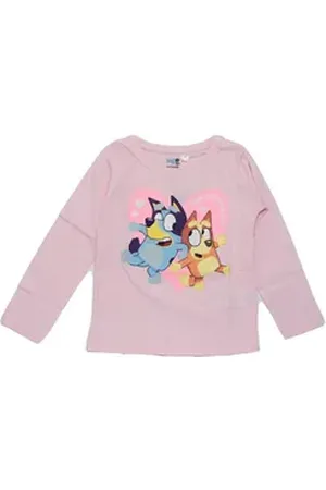 Bluey Langarmshirt und Bingo für Mädchen rosa 104