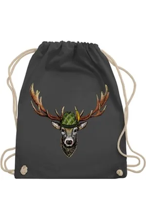 Shirtracer Turnbeutel Jagdhirsch Hirsch Jäger Jägerin Geschenk, Mode für Oktoberfest Tasche grau