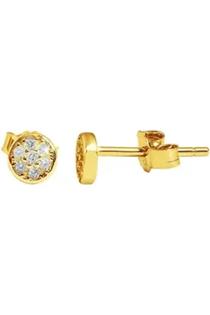 Akzent Ohrring-Set Romy 925/- Echt Silber Ohrstecker "Romy" rund, weißer (Paar, inkl. Schmuckbox), Damen Ohrring goldfarben