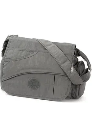 Bag Street Umhängetasche Damenhandtasche Umhängetasche (Umhängetasche), Umhängetasche Nylon, grau ca. 32cm x ca. 20cm grau
