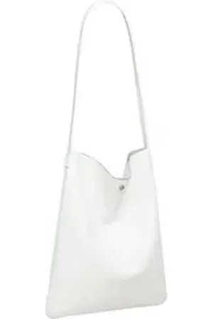 CASPAR Schultertasche Mittelgroßer Leder Shopper Damen Tasche - CLASSIC LINE - Modell No.822, Casual, leicht & unempfindlich - 100% Echtleder - Handmade in Italy weiß