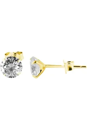 Akzent Ohrring-Set Runa "Runa" 925/- Echt Silber Ohrstecker, runder Zirkonia in (Paar), Damen Ohrring goldfarben