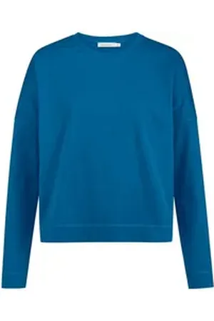 hessnatur T-Shirt Langarm aus reiner Bio-Baumwolle (1-tlg) blau 36