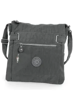 Bag Street Umhängetasche Damenhandtasche Umhängetasche (Umhängetasche), Umhängetasche Nylon, grau ca. 26cm x ca. 27cm grau