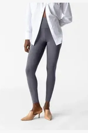 Les Lunes Leggings LUNA Bambusviskose, elastischer hoher Bund, bequem, vielseitig kombinierbar grau XL